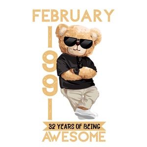 FEBRUARY 1991 32 years SUBLIMATION STF PNG FILE.